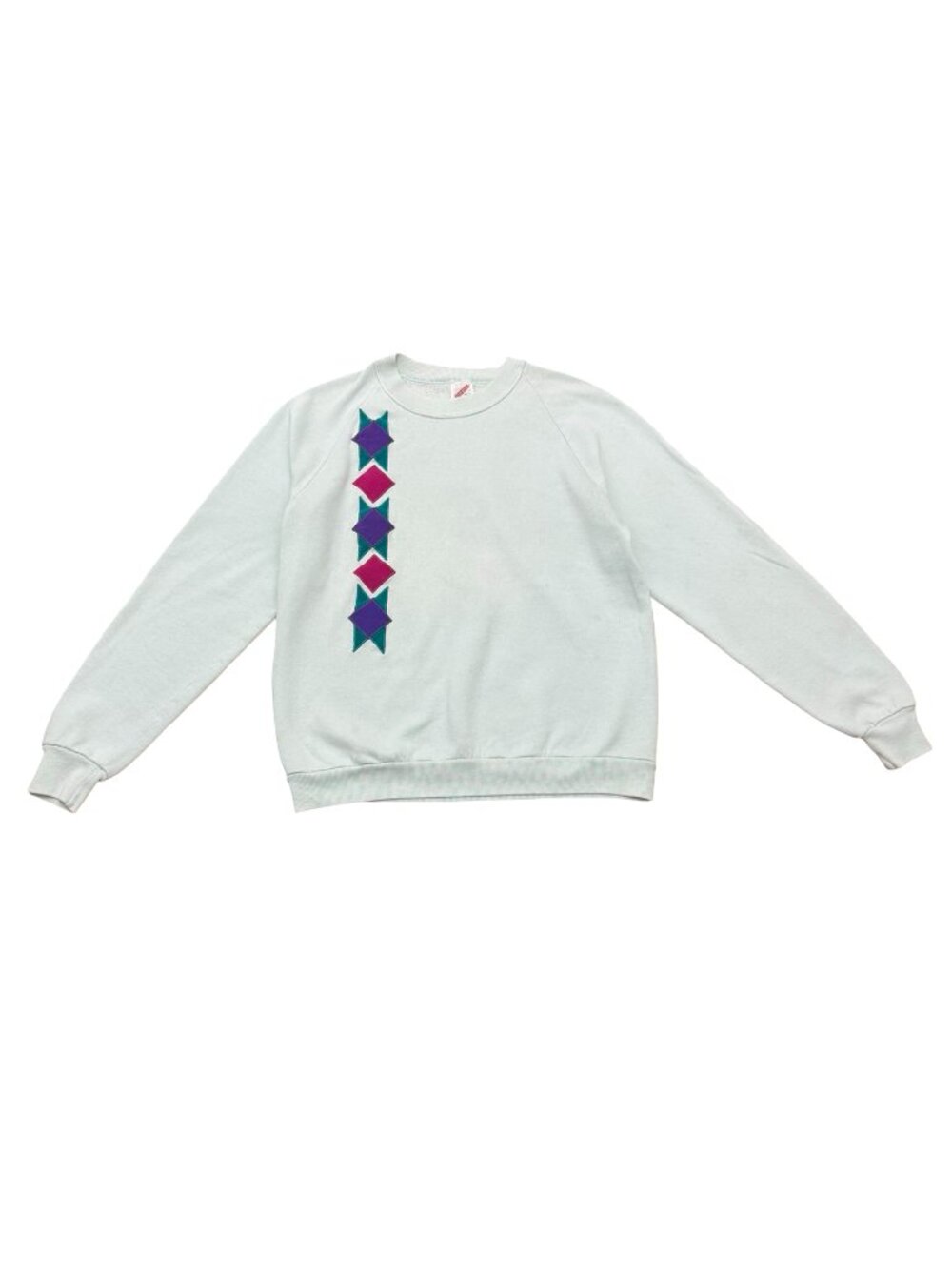 Vintage Jerzees 1990s Geometric Applique Sweatshirt Made in USA